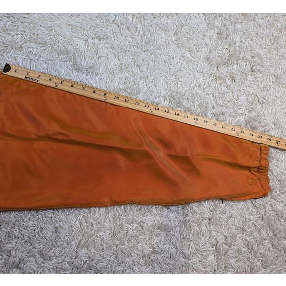 Vintage X-Riss X-Ross Silk Quilted Vest and Pleated Pants Suit Set Orange - Picture 11 of 14